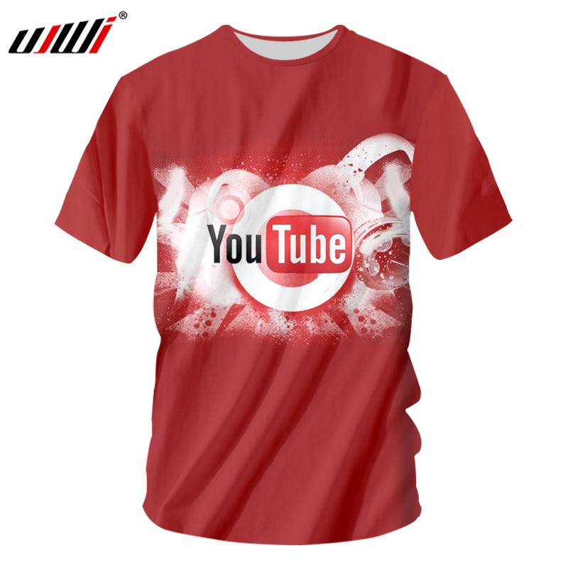 Custom YouTube Logo - UJWI New YouTube Logo Print Man Brand Tops Shirts Short Sleeve ...