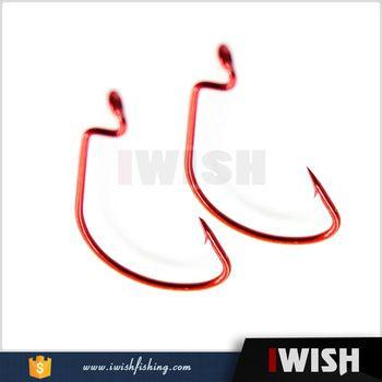 Fishing Worm Logo - Red Color Bass Fishing Lures Wide Gap Senko Worm Hooks - Buy Senko ...