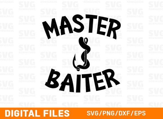 Fishing Worm Logo - Master Baiter SVG Fishing SVG Hook and Worm