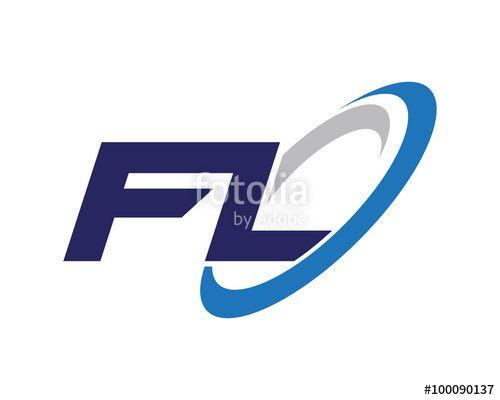 FL Logo - FL Letter Swoosh Label Logo