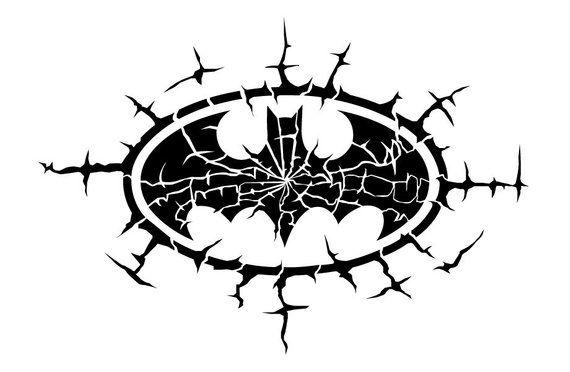 Broken Batman Logo - Batman Logo Vinyl Sticker. Great for kid's bedrooms car | Etsy