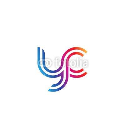 YC Logo - Initial lowercase letter yc, linked outline rounded logo, colorful