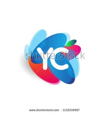 YC Logo - Letter YC logo with colorful splash background, letter combination