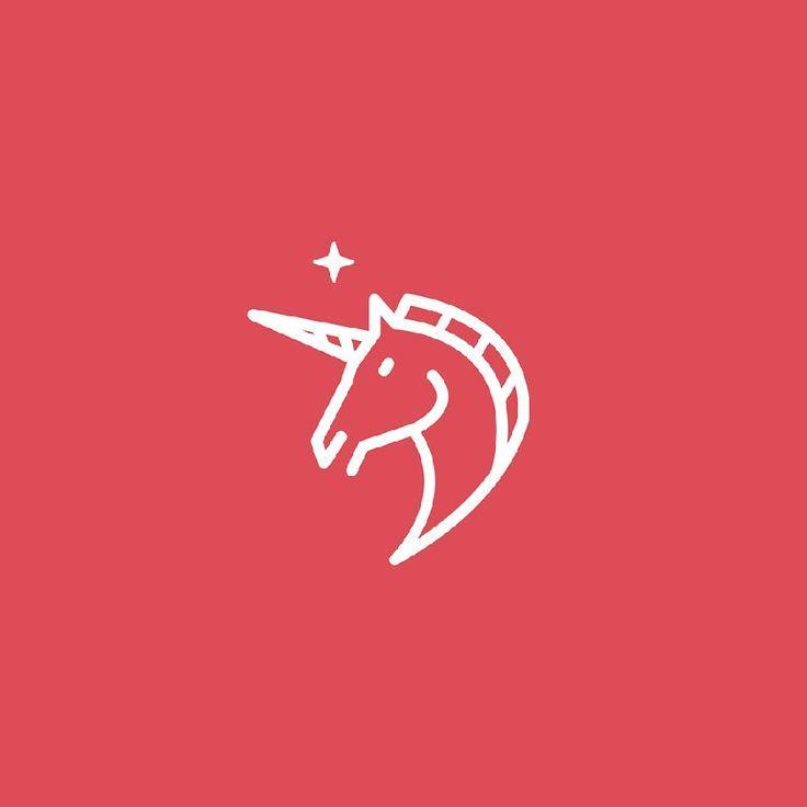 Red Unicorn Logo - Minimalist Dreamy Unicorn Icon | visualgasm | Logo design, Unicorn ...