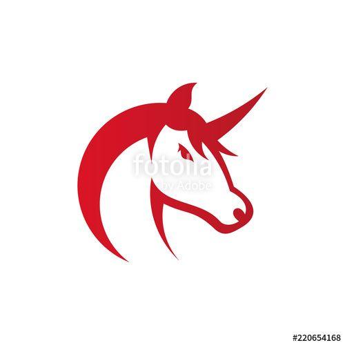 Red Unicorn Logo - Unicorn Logo Design. Vector Icons. Stock Image And Royalty Free