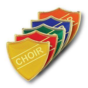 Red Blue and Yellow Shield Logo - Choir Shield School Badges Red, Green, Blue, Yellow, Orange | eBay