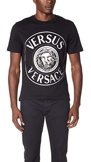 Clothing with Lion Logo - Versus Men's Lion Logo Tee, Black Silver, Small: Clothing