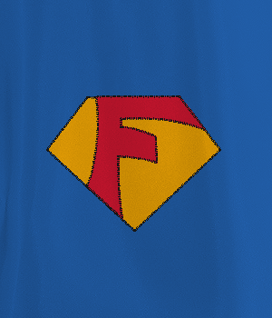 Red Blue and Yellow Shield Logo - blue Kids Cape with yellow shield and red F Adult and Kids