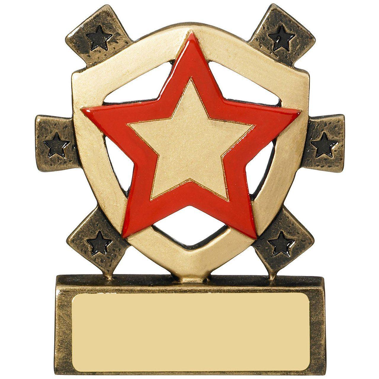 Red Blue and Yellow Shield Logo - Red blue yellow green Star Award Budget value house colour
