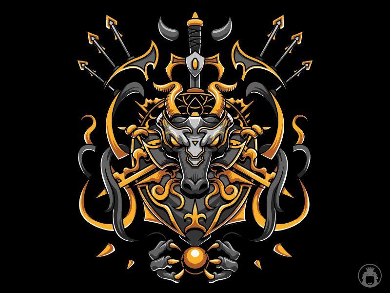 Gold Dragon Crest Logo - Dragon Crest by Angga Tantama | Dribbble | Dribbble