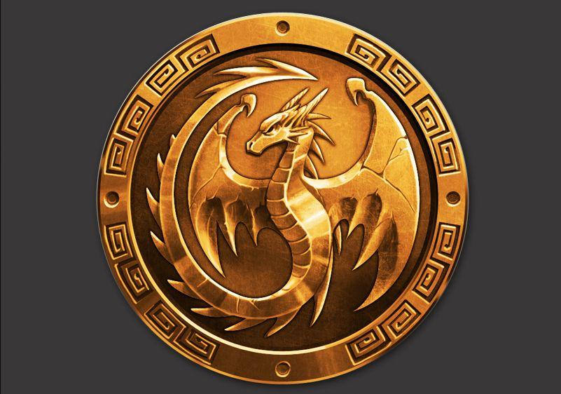 Gold Dragon Crest Logo - War Dragons Video Game Art Outsourcing - Gameshastra