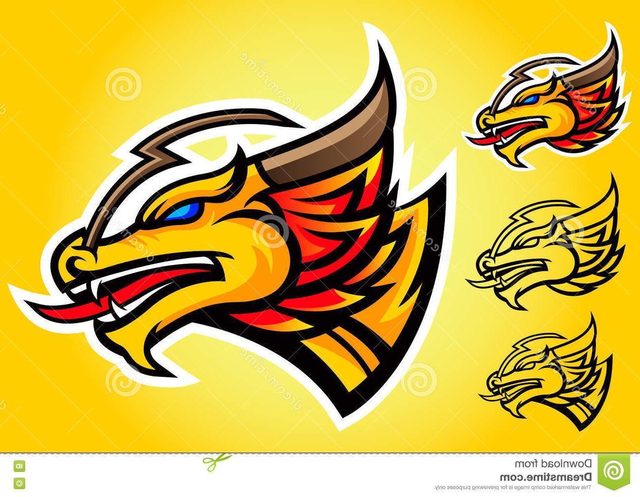 Gold Dragon Crest Logo - Best HD Gold Dragon Logo Vector Emblem Illustration Design Idea Creative