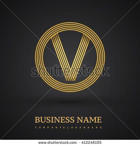 Gold V Company Logo - Elegant gold letter symbol. Letter V logo design. Vector logo design ...
