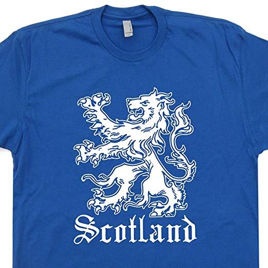 Clothing with Lion Logo - Scotland T Shirt Scottish Flag Shirts Lion Logo Crest