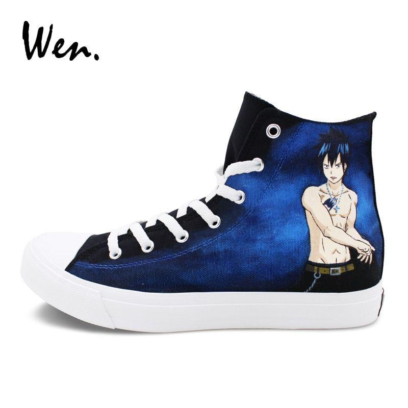 Top Shoe Logo - Wen Design Custom Anime Hand Painted Shoes Logo of Fairy Tail Gray ...