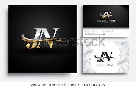 Gold V Company Logo - initial letter JN logotype company name colored gold and silver ...