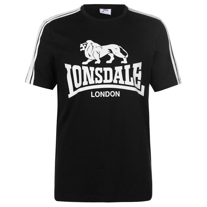Clothing with Lion Logo - Lonsdale Lion Logo Black T Shirt