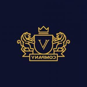 Gold V Company Logo - Photostock Vector R Company Logo Luxurious Hotel Coat Of Arms Gold ...