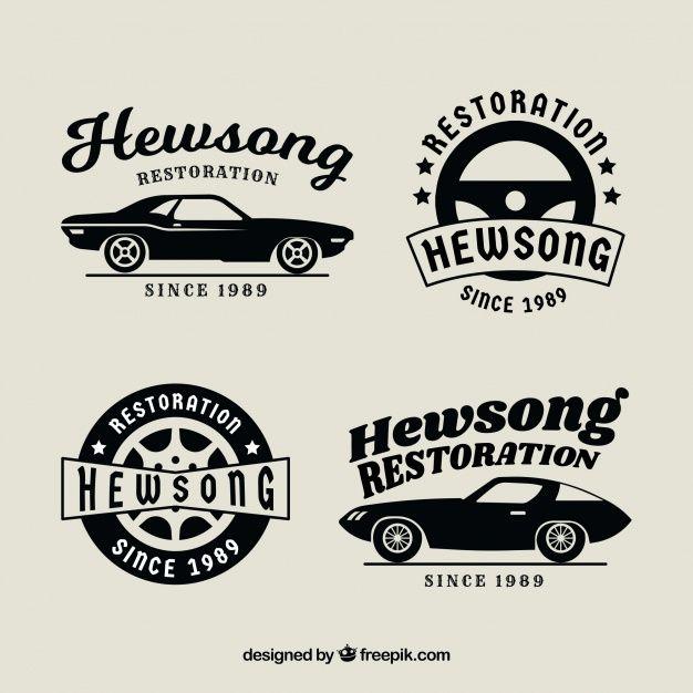 Classic Car Logo - Vintage car logo collection Vector | Free Download
