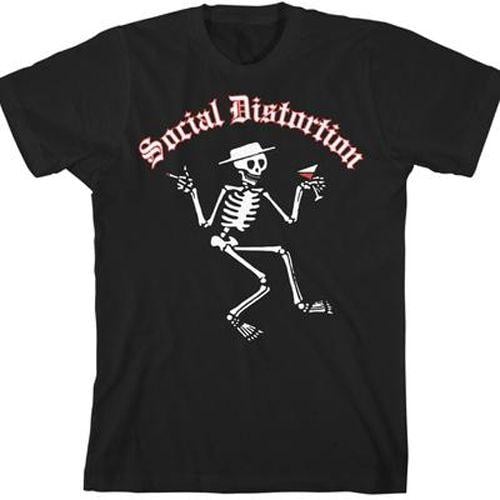 Social Distortion Logo - Planet Rock. Skelly Logo (Black) (Slim Fit)