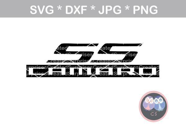 SS Car Logo - SS Camero, car, logo, digital download, SVG, DXF, cut file, personal