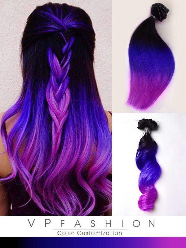 Ombre Colored Logo - Colorful Hair Extensions