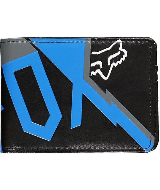 Black and Blue Fox Logo - Fox Fall Out Black & Blue Bifold Wallet