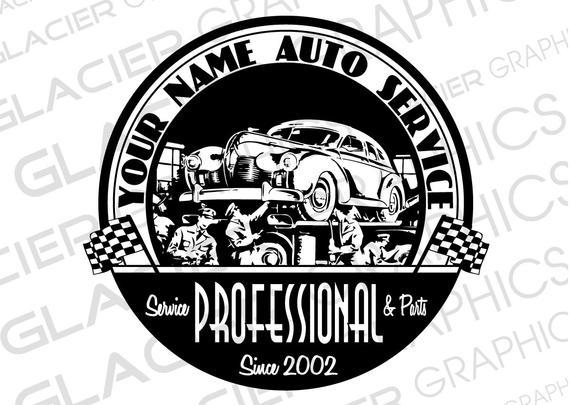 Vintage Automotive Logo - Custom Vintage Auto Shop Logo Custom Auto Body Logo Custom | Etsy