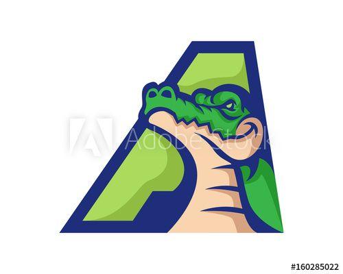 Alligator Sports Logo - Modern Alligator A Letter Alphabet Sports Logo - Buy this stock ...