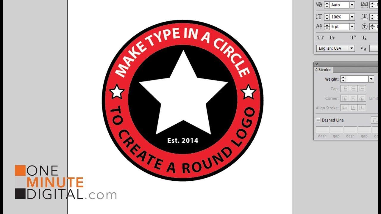 Round Red Line Logo - Make Type in a Circle to Create a Round Logo in Illustrator - YouTube