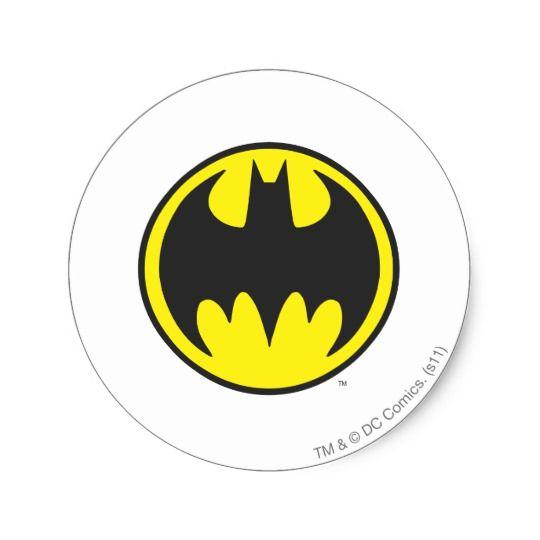 Batman Symbol Logo - Batman Symbol | Bat Circle Logo Classic Round Sticker | Zazzle.com
