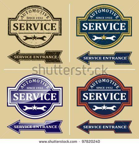 Vintage Automotive Garage Logo - Vintage automotive repair shop sign. Signs and labels. - stock ...