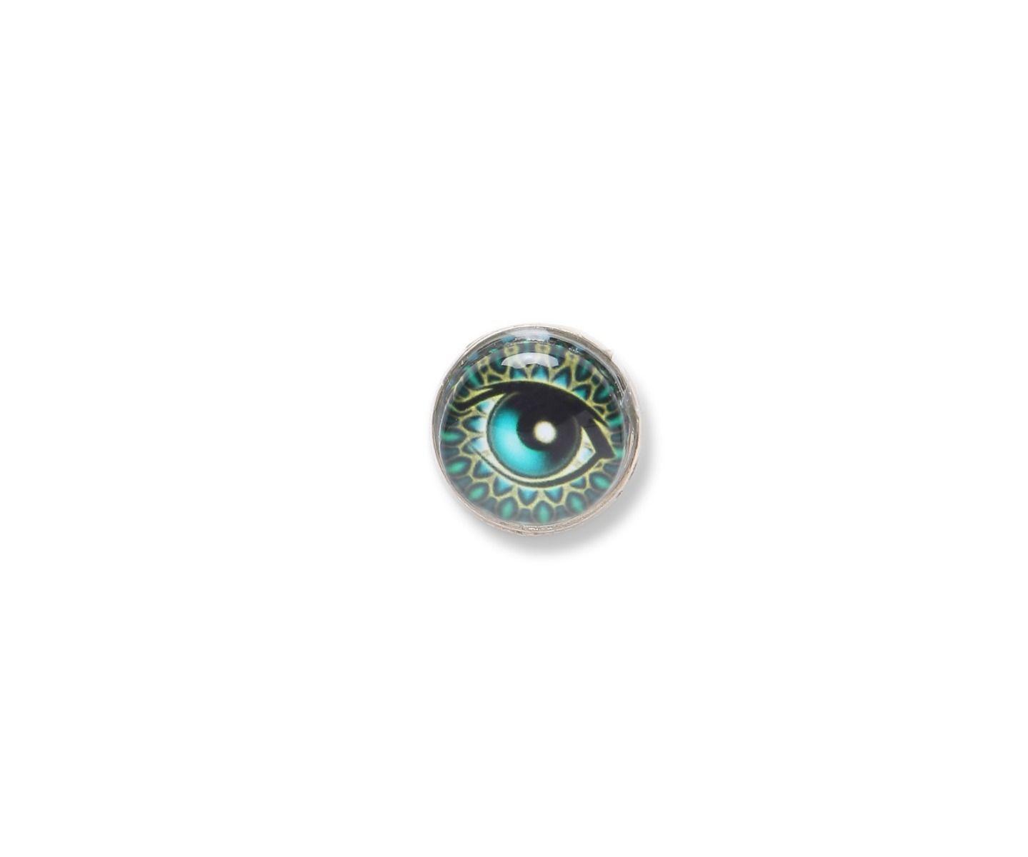 Green Eye Shaped Logo - Blue and green eye shaped lapel pin