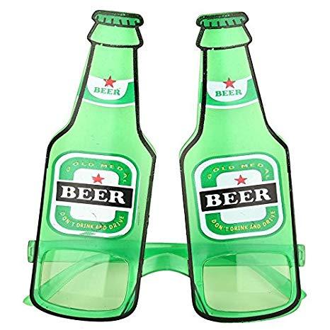 Green Eye Shaped Logo - Studio Decor Party Eye Glasses Beer Bottle Shaped Green Color