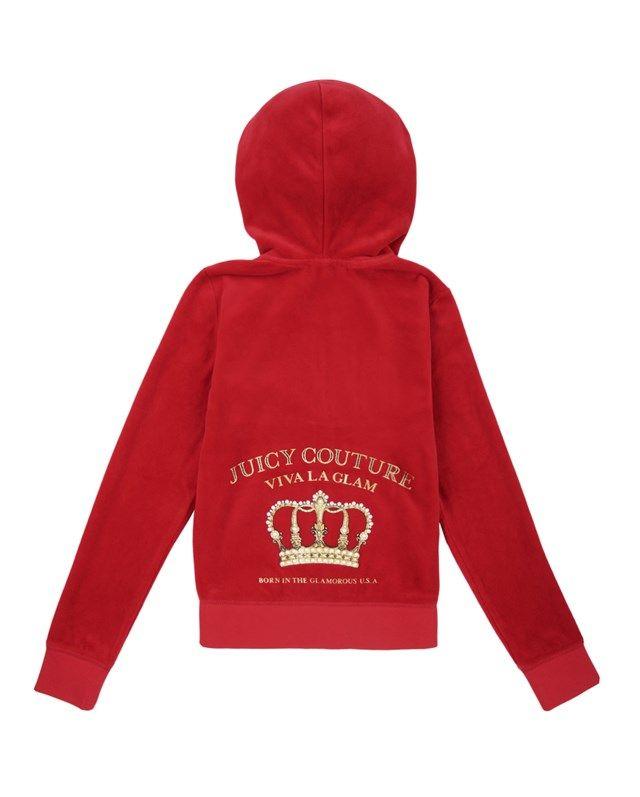 Juicy Couture Crown Logo - Outlet - GIRLS LOGO VELOUR VIVA CROWN ROBERTSON JACKET - Juicy Couture
