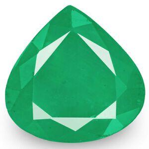 Green Eye Shaped Logo - 3.22 Carat Eye Clean Velvety Intense Green Pear Shaped Emerald