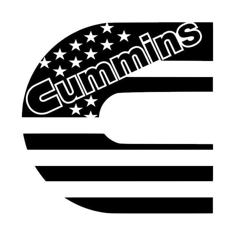 American Flag Cummins Logo - Product: Dodge Cummins C American USA Flag Decal Sticker for Window ...