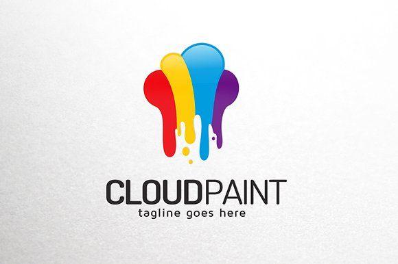 Paint App Logo - Cloud Color Paint Logo Template Logo Templates Creative Market