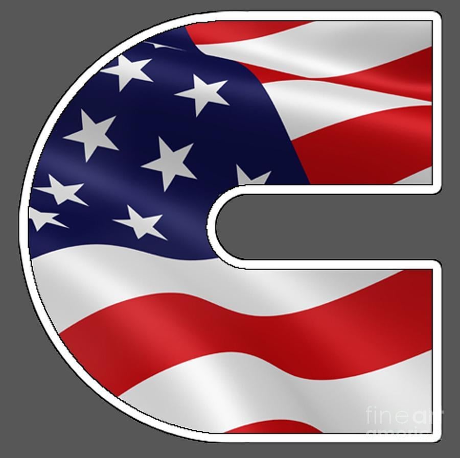 American Flag Cummins Logo - Cummins American Diesel Digital Art by Paul Kuras