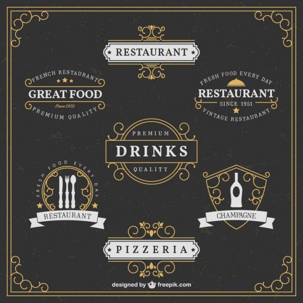 Elegant Food Logo - Elegant restaurant logos Vector