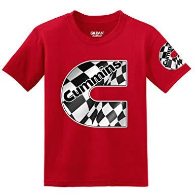 Cummins Flag Logo - Cummins Flag Logo With Sleeve T Shirt, XXXXX Large Red: Amazon.co.uk