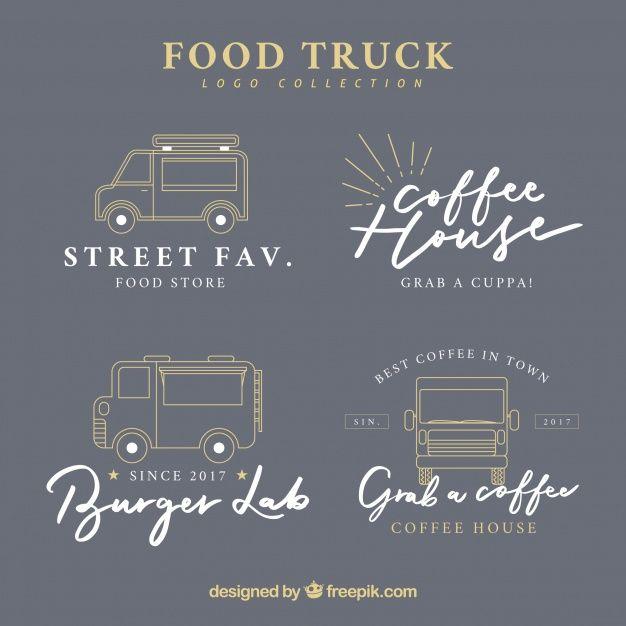 Elegant Food Logo - Elegant set of vintage food truck logos. Stock Image Page