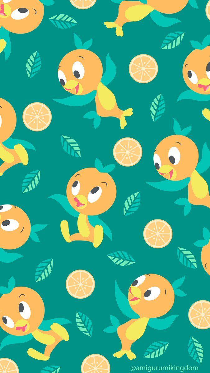 Little Orange Bird Logo - Jou Orange Bird pattern wallpaper