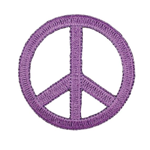 Purple Peace Sign Logo - Purple Peace Sign Patch Die Cut Lavender Hippie Symbol Craft