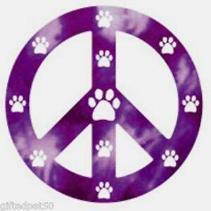 Purple Peace Sign Logo - Purple Peace Sign Magnet with White Paw Prints