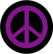 Purple Peace Sign Logo - Purple PEACE SIGN on Black Background--BUTTON