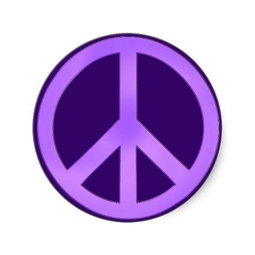 Purple Peace Sign Logo - Lavender on Dark Purple Peace Sign Classic Round Sticker in 2019 ...