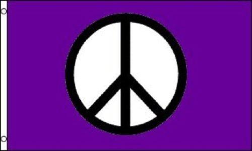 Purple Peace Sign Logo - 3x5 Peace Flag Purple Peace Sign Symbol Hippie Banner Party Pennant ...