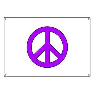 Purple Peace Sign Logo - Let There Be Peace On Earth Banners - CafePress