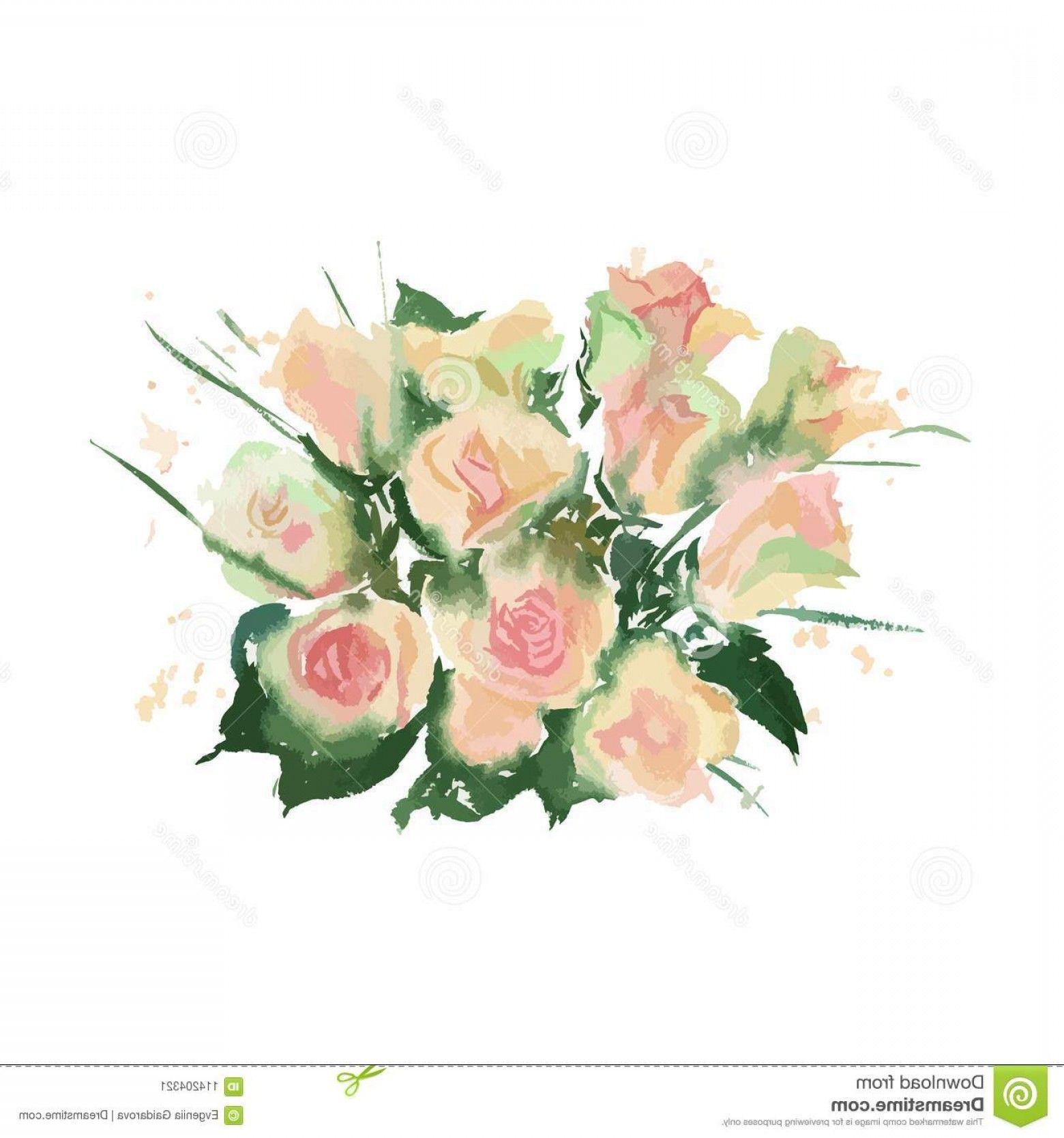 Rose and Yellow Logo - Vector Watercolor Bouquet Yellow Roses Vector Watercolor Bouquet